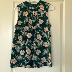 Green/Pink Floral Tunic Sleeveless Top